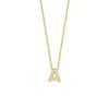 18K Yellow Gold Diamond “A” Necklace