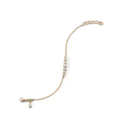 18K Yellow Gold Diamond and Emerald Bracelet