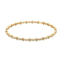 18K Yellow Gold Diamond Bezel Bangle