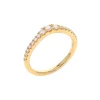 14K Yellow Gold Diamond Curved Wedding Band