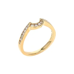 14K Yellow Gold Diamond Fitted Wedding Band