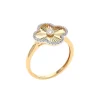 14K Yellow Gold Diamond Flower Ring