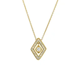 18K Yellow Gold Diamond Lozenge Necklace