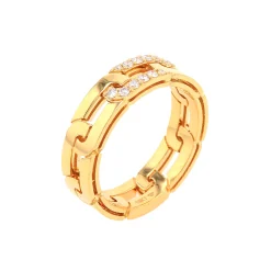 18K Yellow Gold Diamond Navarra Band