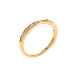 14K Yellow Gold Diamond Pinched Center Wedding Band
