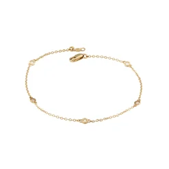 14K Yellow Gold Diamond Station Bracelet