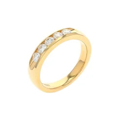 14K Yellow Gold 5-Diamond Wedding Band