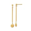 14K Yellow Gold Disc and Bar Dangle Earrings