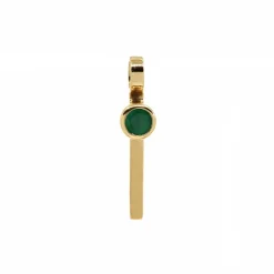 14K Yellow Gold Emerald Vertical Bar Pendant