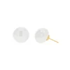14K Yellow Gold Freshwater Button Pearl Earrings