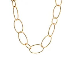 14K Yellow Gold 30-Inch Oval Link Necklace