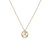 14K Yellow Gold Initial “R” Pendant with Chain