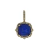 18K Yellow Gold Lapis, Quartz Doublet, and Diamond Pendant