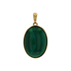 14K Yellow Gold Malachite Pendant