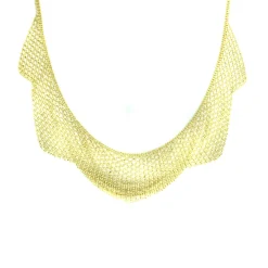 18K Yellow Gold Mesh Choker Necklace