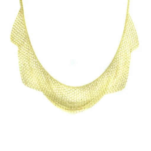 18K Yellow Gold Mesh Choker Necklace