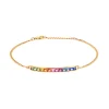 14K Yellow Gold Multi-Colored Sapphire Bracelet