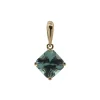 14K Yellow Gold Octagon Green Tourmaline Pendant