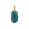 14K Yellow Gold Opal and Diamond Pendant