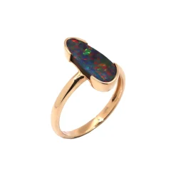 14K Yellow Gold Opal Doublet Ring