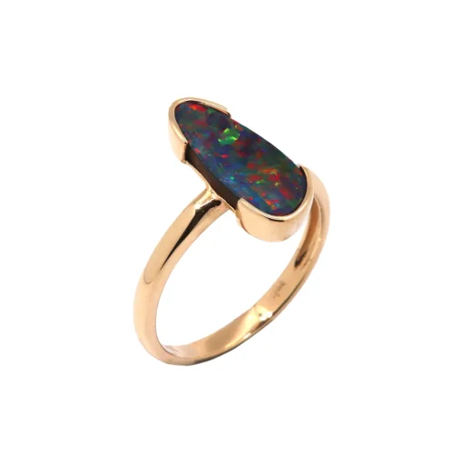 14K Yellow Gold Opal Doublet Ring
