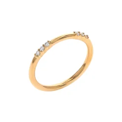 14K Yellow Gold Open Center Diamond Wedding Band