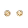 14K Yellow Gold Open Circle Diamond Earring Jackets