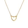 14K Yellow Gold Open Heart Necklace