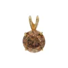 14K Yellow Gold Orange Brown Diamond Pendant