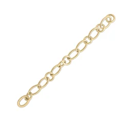 18K Yellow Gold Oval and Round Link Bracelet