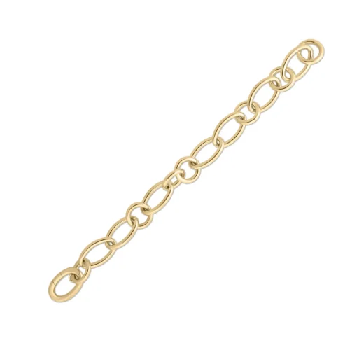 18K Yellow Gold Oval and Round Link Bracelet