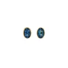 14K Yellow Gold Oval Aquamarine Bezel Stud Earrings