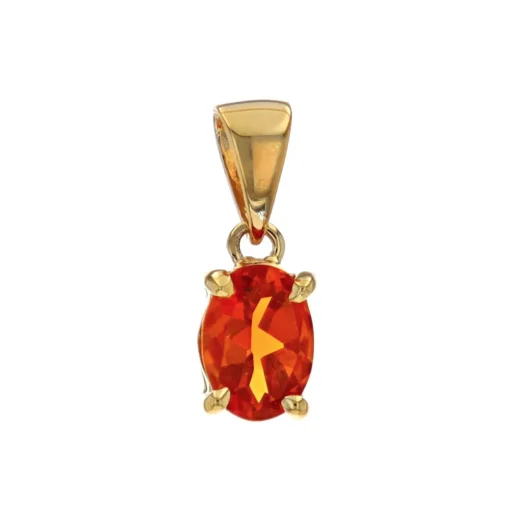 14K Yellow Gold Oval Citrine Pendant