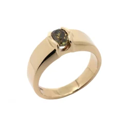 14K Yellow Gold Oval Diamond Ring