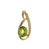 14K Yellow Gold Oval Peridot and Diamond Pendant