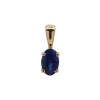 14K Yellow Gold Oval Sapphire Pendant