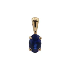 14K Yellow Gold Oval Sapphire Pendant
