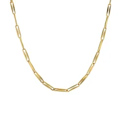 18K Yellow Gold Paperclip Link Necklace
