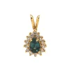 18K Yellow Gold Pear Alexandrite and Diamond Pendant