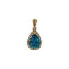 14K Yellow Gold Pear Zircona and Diamond Pendant
