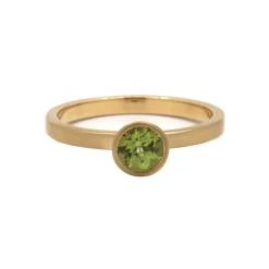 18K Yellow Gold Peridot Stackable Ring