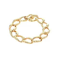 14K Yellow Gold Polished Curb Link Bracelet