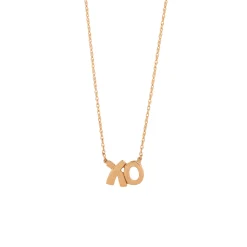 14K Yellow Gold Polished “XO” Necklace