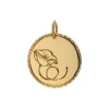 14K Yellow Gold Poppy Disc charm