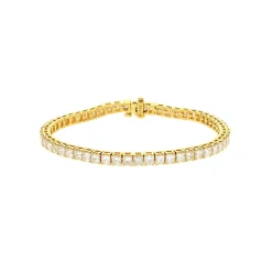 18K Yellow Gold Princess Diamond Tennis Bracelet