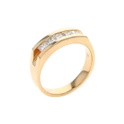 14K Yellow Gold Princess-Cut Diamond Channel Wedding Band