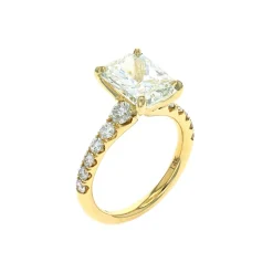 14K Yellow Gold Radiant Cut Classic Engagement Ring