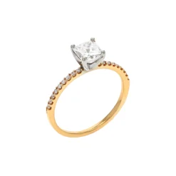 14K Yellow Gold Radiant Diamond Engagement Ring