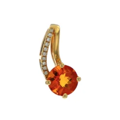 14K Yellow Gold Round Citrine Freeform Pendant