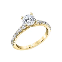 14K Yellow Gold Round Cut Classic Engagement Ring – Veronique